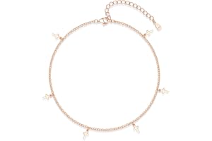 Bewenda Silber Fußkettchen für Damen, Sterling Silber 925 Fusskette für Frauen Mädchen, Sommer Strand Sandale Barfuß Fußspange Geschenke, Flexibe Verstellbar Wasserfest Fußbändchen Knöchel-Kette