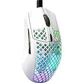 SteelSeries Aerox 3 Snow Ultra Light Gaming Mouse 8,500 CPI TrueMove Core Optical Sensor, White, 59 Grams