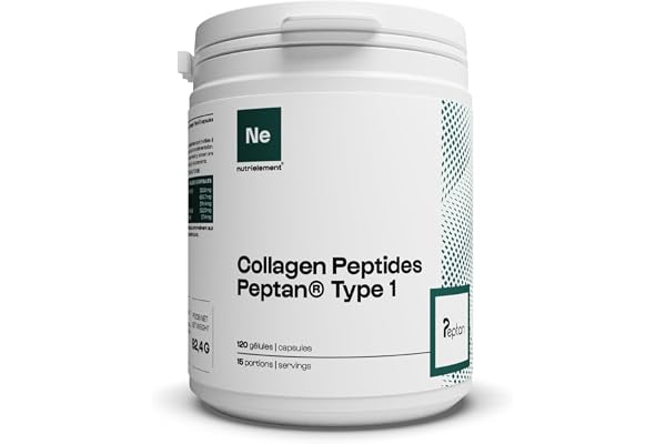 Nutrielement Collagène Peptide Type 1 120 Gélules - 3200mg Collagene hydrolysé par dose - Complément alimentaire Tendons, Articulations, Peau et Cheveux | Nutrielement By Nutrimuscle