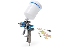 XPOtool LVLP Lackierpistole, 1,4 mm Düse, 500 ml Kunststoff Becher, 100 mm Strahlbreite, Spritzpistole Sprühpistole Airbrushpistole