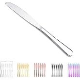 Kyraton Set of 6 Table Knives, Stainless Steel 9 Inch Meat Knives Table Knives Set, Cutlery Butter Knife Knife Set Silverware