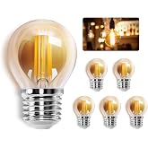 Aigostar Vintage LED Bulb E27, 6W Equivalent to 43W, Warm Light 2200K, 520lm, G45 LED Filament Bulb, Non-Dimmable, 5 Pieces
