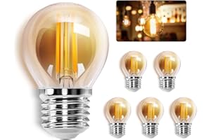 Aigostar Edison Lampadine LED E27, Luce Calda 2200K,4W(equivalente a 37W),420LM,Lampadine di Filamento G45,Lampade Decorativa Retrò per Bar Caffè Hotel, 5 Pezzo