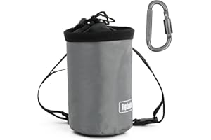 Rapidbok Bouldern Magnesiabeutel mit Einstellbar Gürtel,Auslaufsicherer Magnesia-Sack und Verstellbarer Karabiner,Klettereimer mit Kordelzug,Kletter Chalkbag groß,für Klettern Gewichtheben
