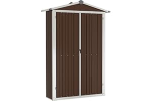 Keketa Capanno da Giardino Casetta Attrezzi Giardino Casetta da Giardino in Lamiera Ripostiglio da Esterno Casetta da Giardino in PVC 107,5x46x183 cm in Acciaio Zincato