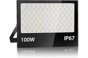 YZYFACAI 100W Faretto Led da Esterno, Faro LED Esterno,7000 K Bianco freddo,Potenti Faretti Led Esterni 10000LM,IP67 Super Luminoso Luce di Sicurezza per Ingresso, Cortile, Giardino, Garage, Pareti
