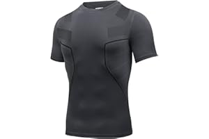 AMZSPORT Camiseta de Compresión para Hombre Camiseta de Manga Corta para Deportistas Correr Gimnasio