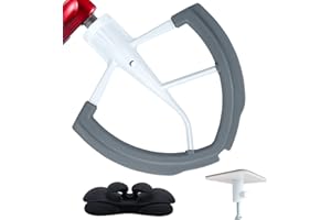OUDIZZ Mezclador de borde flexible para Kitchenaid Batidora de Pie, accesorios de mezclador vertical de cabeza inclinada de 5-8 QT, de batidora de silicona flexible