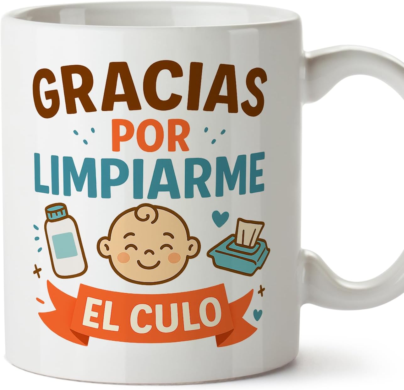 MUGFFINS taza mamá y papá graciosa con frase Gracias por limpiarme en Español | regalo madre y padre divertido | regalo cumpleaños madre y padre | 330 Ml 11 oz | Papá y mamá v1.2MA