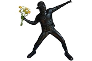 PIGPIGFLY Escultura Figura Banksy,Centro de Mesa Decorativo Salon,Escultura Abstracta, Decoración de Estantería,Figuras Decorativas,Decoracion Hogar,Decoracion Mesa Comedor（Negro）