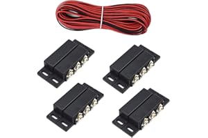 RUNCCI-YUN 4pcs 5V 12V 24V Puerta Sensor de Contacto,Alarma Interruptor de Láminas Magnético,Sensor de Puerta Magnético,Interruptor Magnético/Normalmente Abierto Cerrado NC NO(Negro)