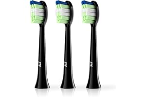 Lot de 3 brosses à dents électriques pour brosses de rechange JTF - Poils moyens doux - Convient pour P200 (noir)