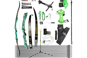 ‎WOLFMAN wolfman Recurvebogen Set Erwachsene 66/68/70 Zoll 14-44 lbs Bogenschießhalle Recurve Bogen Pfeil Set Praxis Bogen Wettbewerb Bogen für Bogenschießen Club Schießwettbewerb RH