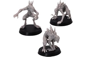 FORGED TERRAIN Nothic Miniatures - Set di 3 mostri aberrazionali per Dungeons & Dragons | Figure in resina in scala 28 mm | Modelli RPG DnD | Miniature epiche | Non verniciate completamente assemblate | Basi rotonde