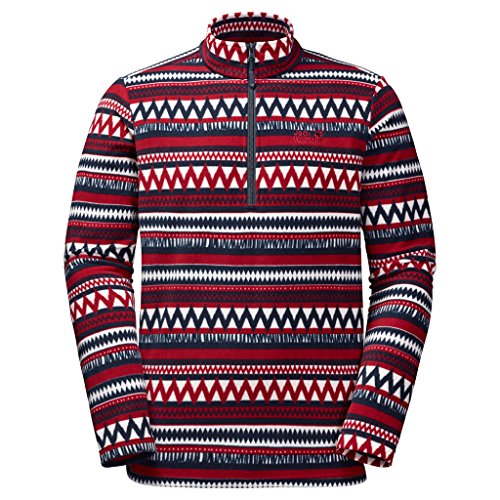 Preisvergleich Produktbild JACK WOLFSKIN Herren Fleecepulli BLACKFOOT, dark red all over, XXL, 1706011-7826006