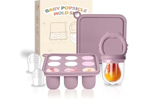 ZUFIO Fruit Feeder for Babies (4M+) - Includes Teething Dummy & Breast Milk Freezer Mold, BPA Free Fruit Feeder Pacifier for Baby Weaning Gum Soothing & Self-Feeding (CAT Purple, 1Pack)