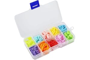 LAMXD Marcatore a maglia, 130 pezzi marcatore uncinetto, 10 colori anelli marcatori a maglia, marcatori di maglia bloccabili, pennarello uncinetto a maglia per uncinetto e progetti lavorati a maglia