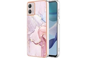 SAWIQPD Motorola Moto G53 5G Case, Glitter Sparkle Marble Effect Soft Silicone Phone Cover Slim Thin TPU Bumper Shockproof Scratch-resistant Shell Protective Back Case for Motorola Moto G53 5G, Rose Gold