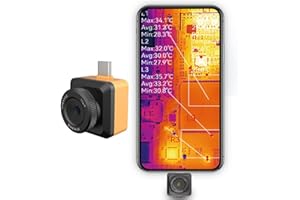 Thermal Camera for Android, Xinfrared T2S Plus, InfiRay Sensor, 8mm Adjustable Macro Lens, 25Hz, 256x192 IR, Infrared Thermal Imager with Image Enhancement Technology for Industry, Household Detect
