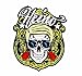 Produktbild rabana Heino Skull Rocker Rider Motorrad Aufnäher für DIY Aufnäher Bügeleisen auf Aufnäher T-Shirt PATCH Sew Iron gesticktes Logo, Blau