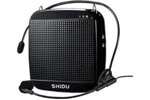 SHIDU Amplificatore vocale portatile ricaricabile Bluetooth Mini Speaker con microfono a filo Headset 10W 2000mAh sistema PA per insegnanti, tassisti, allenatori, formazione, guida turistica