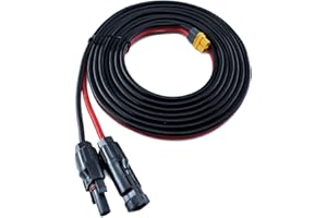 WNYINYY Câble Solaire à XT60 6mm2 10AWG Câble de Recharge Extension 3M Panneau Solaire Compatible avec Ecoflow River Delta