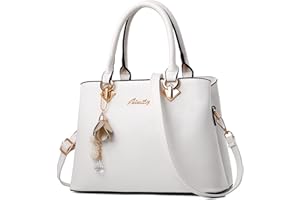 DORRISO Borsa Donna a Mano Elegante – Borsa a Tracolla con Tracolla Regolabile e Staccabile, PU Pelle Impermeabile, Grande Capacità per Lavoro, Viaggio e Shopping Bianco
