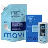 Mayi Tuz B&uuml;y&uuml;k Boy Doğal Delice Sofra Paketi 2 kg İnce &Ouml;ğ&uuml;t&uuml;lm&uuml;ş İyotlu Sofra Tuzu 500 gr Sofrada &Ouml;ğ&uuml;tme Tuzu 250 gr Tuzluklu
