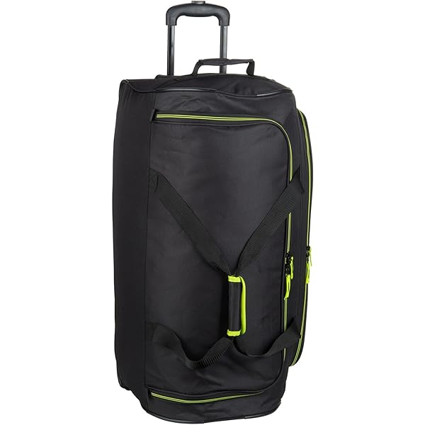 Sac De Voyage Trolley XXL 90 CM à Roulettes - Gros Volume Valise Bagage Avec Poches, Noir
