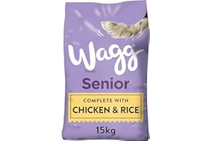 Wagg Senior Complete Dry Dog Food Chicken & Rice 15kg - 28% Meaty Ingredients