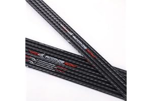 Diamètre Intérieur 6.2mm .244" Longueur Personnalisée Arbre de Flèche en Carbone 22-33 Pouces Spine 200 250 300 350 400 500 DIY Tube pour Arc à Poulies et Arc Classique Adulte Jeunesse 12pcs