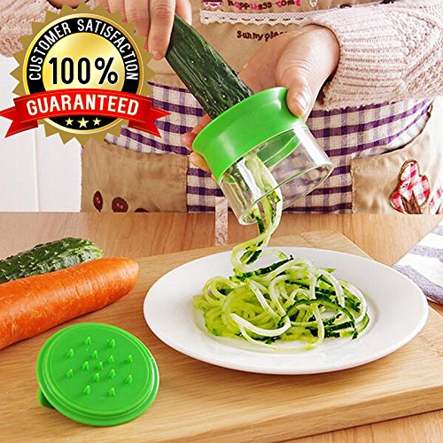 Hochleistungs – Spiralschneider für Gemüse + Kostenloses E-Buch – Nudeln und Julienne – Spiralen, Zoodles, Kreieren Gesunder, Kohlehydratfreier, Glutenfreier, Köstlicher Speisen Nach Der Paleo-Diät, Zucchini Spiral Schneider - 2