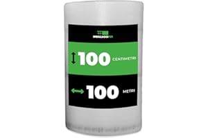 ImballaggiPer Rotolo Pluriball Leggero 100cm x 100mt 35gr/mq con HD, Bobina per Imballaggio e Spedizione, Ideale per Trasloco, Trasporto e Protezione Oggetti