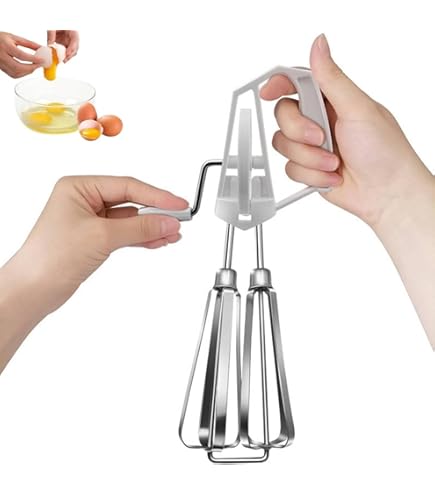 Frullino A Manovella Portatile Per Uova, 10,24 Pollici, In Acciaio Inox - Doppia Testa, Per Casa, Pasticceria E Cucina