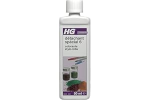 HG Détachant Spécial 6 - Détachant Textile pour Encre de Stylo-Bille et Taches Tenaces de Couleur, de Nourriture, de Bière et d’Alcool, Produit Détachant Sûr pour Linge et Tissus – 50 ml, lot de 2