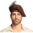 Boland Medieval Style Beret – Brown Felt Hat with Feather, Comfortable 59cm Headpiece for Medieval Costumes