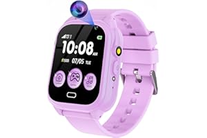 RUOPOEM Smartwatch per Bambini con 26 Giochi, Orologio Smartwatch Bambini con Scheda SD, Musica, Fotocamera, Contapassi, Calorie, Torcia, Sveglia, Smartwatch Bambina Bambino Regalo di Compleanno per 3-12 Anni