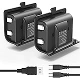 Xbox One Controller Battery Pack, 2 Pack 1200mAh Xbox One Rechargeable Battery Pack Play and Charge Kit for Xbox One S/X/Elit