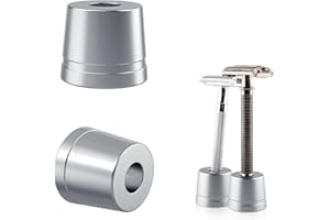Linkidea Paquete de 2 soportes de maquinilla de afeitar de seguridad, diámetro de apertura de 13 mm, soporte de maquinilla de afeitar para hombre, soporte para maquinilla de afeitar para encimeras de