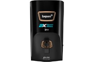 Livpure Glo Star Copper Water Purifier | RO+UV+UF+Copper+Mineraliser | 2X Power Filter | No Filter Cost for 2 years* | Save upto 21,000 on Filters | 8 Stage Advance Purification | 7L Storage | Black