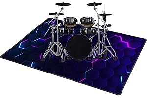 QQDD Drum-Teppich Schlagzeugteppich Schallschutz Teppich rutschfeste Teppiche Trommel Matte für E Drum Schlagzeug Elektronisch Snare Teppich Snare Drum Musikinstrumente Drum Matte (80CM - 200CM)