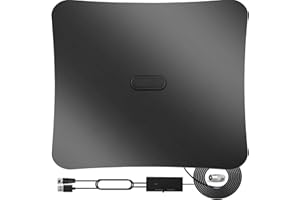 YOWREPU Antenna TV Interna, Digitale Antenna per Smart TVs(DVB-T2), Supporta Ricezione Canali Gratuiti in 4K/1080P, con Amplificatore potente, Cavo Coassiale 5 m e Connettore Maschio Tipo F