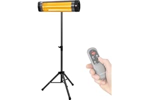 Heidenfeld Infrarot Heizstrahler IH100 | 𝟑 𝐉𝐀𝐇𝐑𝐄 𝐆𝐀𝐑𝐀𝐍𝐓𝐈𝐄 - 2500 Watt - Fernbedienung - Stativ - Schutzhülle - Heizstrahler Terrasse - Infrarotstrahler - Wickeltischstrahler (IH100)