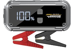 VoltSurge Booster Car Battery 3000A, 11200mAh Car Starter (jusqu'à 7.0L Petrol ou 5.5L Diesel), 12V Starter with Smart Safety Clip, LED Lights (PVC1)