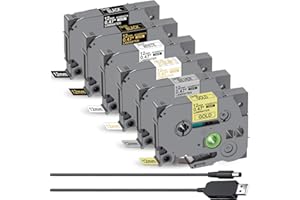 Taśma etykiet Acmerota TZe-335 dla Brother PTouch TZe-231 TZe-234 TZe-931 TZe-831 Tze-MQ835 Taśma do etykiet 12 mm x 8m dla PTouch PT-H1105 PT-200D D400 D600 PT-H101GB PT-H101C PT-H100R