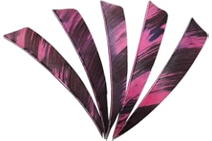 AMEYXGS MILAEM 50 Piezas Plumas de Flecha Tiro con Arco 4 Inch Fletches Naturales Fletching para DIY Flechas de Caza Alas derechas