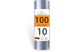 CCLIFE Isolierfolie Thermofolie Aluminisierte Dämmfolie Alu Luftpolsterfolie 3.5-4.5mm Heizkörper Reflexionsfolie für Dächer Fenster Rohre Böden,1x10m-10㎡