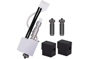 LANKEGU Hotend pour Anycbic Kobra S1, Kit d'Extrusion Tête d'Impression Assemblé Bloc Chauffant Hot End avec Buse 0.2/0.6MM & 2PCS Silicone Sock pour Kobra S1, Kobra S1 Combo