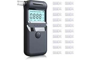 HAZXH Alcoholimetro Digital Homologado, Profesional Portátil de Alcohol con Pantalla LCD, Semi-Conductor de la Tecnología de Sensor, 20 Boquillas,Alcolimetros Personal para Uso Doméstico y Profesional