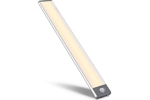 ‎LEPOTEC 54LED Bewegungsmelder Schrankleuchten,USB Wiederaufladbar Batterie Nachtlicht Schranklicht, Kleiderschrank Lampen Unterbauleiste Beleuchtung Küchenlampen, Schrankbeleuchtung Sensor Licht-warmes Licht